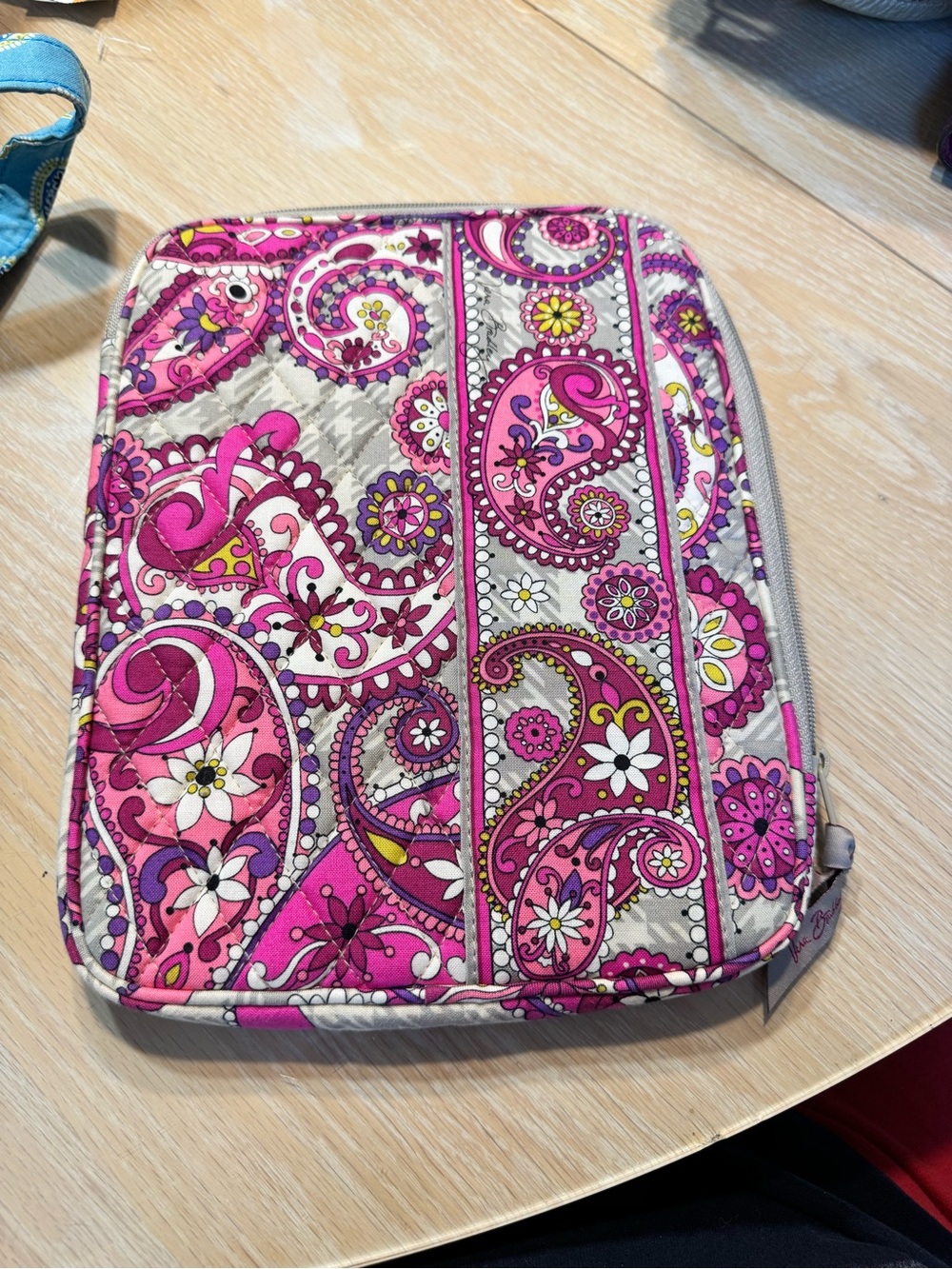 Vera Bradley Quilted Paisley Tablet Sleeve - Pink & White Accents